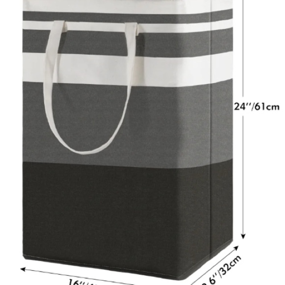 Gray and Black Laundry Hamper 80L
